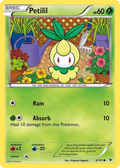 Petilil Noble Victories Pokemon card