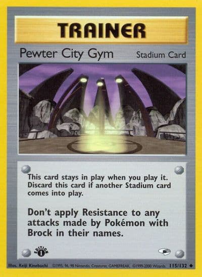 Pewter City Gym Gym Heroes Pokemon card