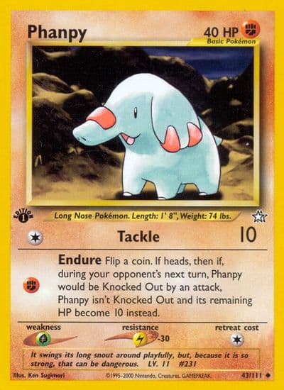 Phanpy Neo Genesis Pokemon card