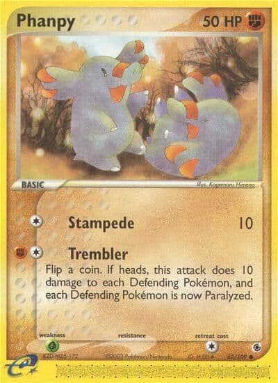 Phanpy Ruby and Sapphire Pokemon card