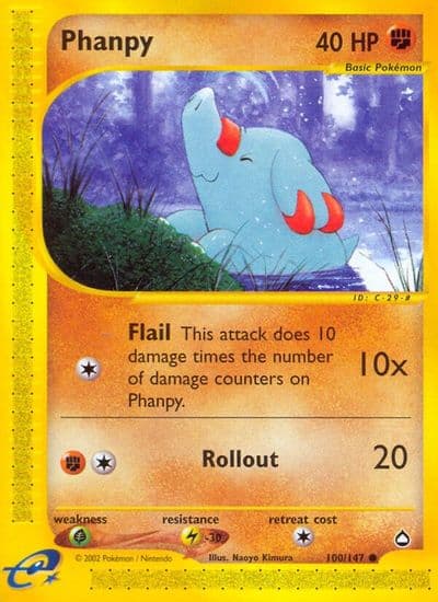 Phanpy Aquapolis Pokemon card