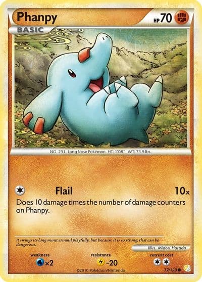 Phanpy HeartGold SoulSilver Pokemon card