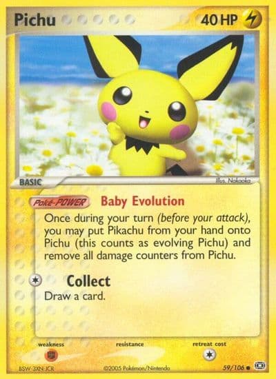 Pichu Emerald Pokemon card