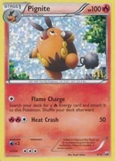 Pignite McDonald's Promos 2012 Pokemon card