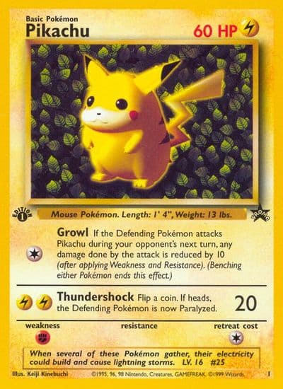 Pikachu 1 Misprint WoTC Promo Pokemon card
