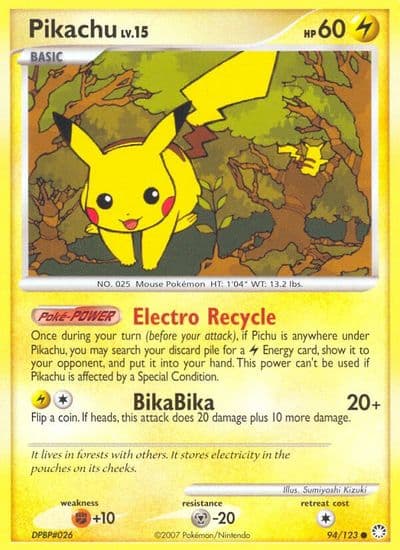 Pikachu Mysterious Treasures Pokemon card