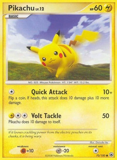 Pikachu Majestic Dawn Pokemon card