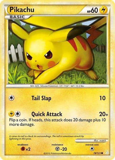 Pikachu HeartGold SoulSilver Pokemon card