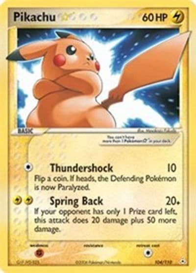 Pikachu Star Holon Phantoms Pokemon card