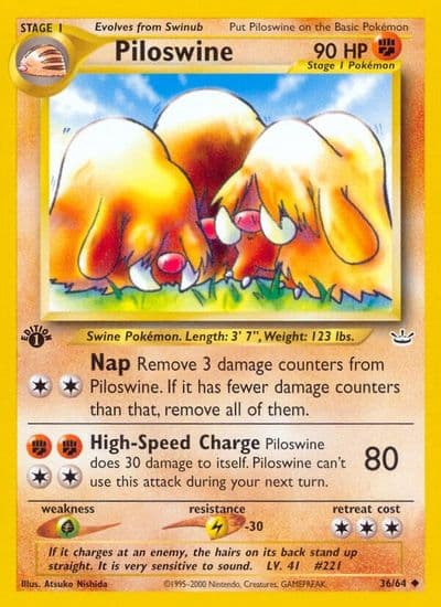 Piloswine Neo Revelation Pokemon card