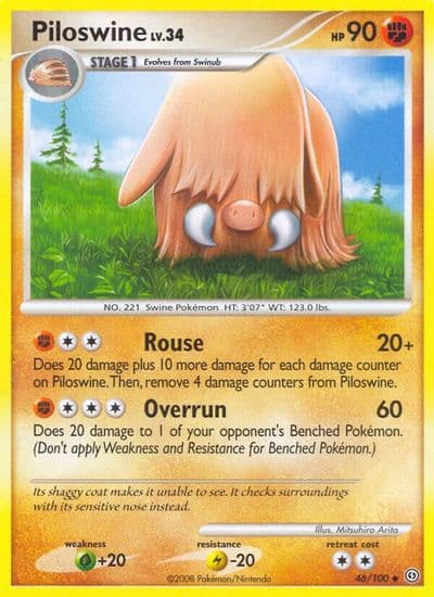 Piloswine Stormfront Pokemon card