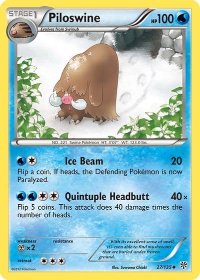 Piloswine Plasma Storm Pokemon card