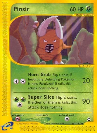 Pinsir Aquapolis Pokemon card