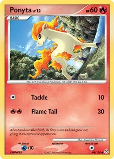 Ponyta Diamond and Pearl Pokemon card