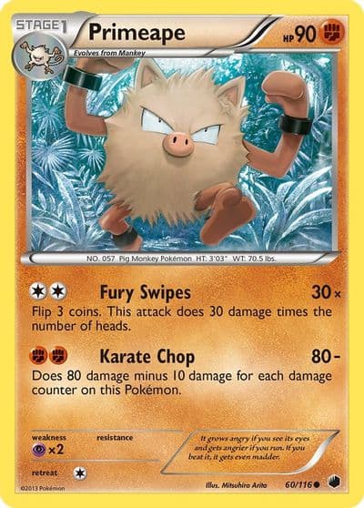 Primeape Plasma Freeze Pokemon card