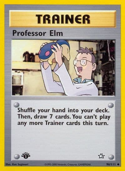 Professor Elm Neo Genesis Pokemon card