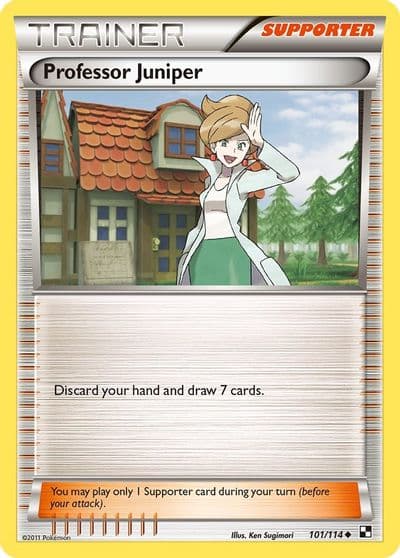 Professor Juniper Black and White Pokemon card