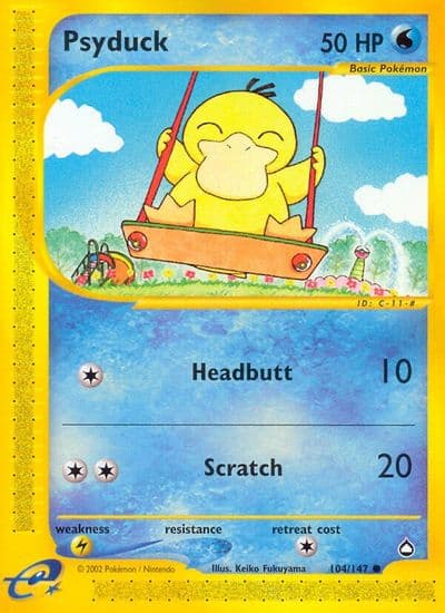 Psyduck Aquapolis Pokemon card