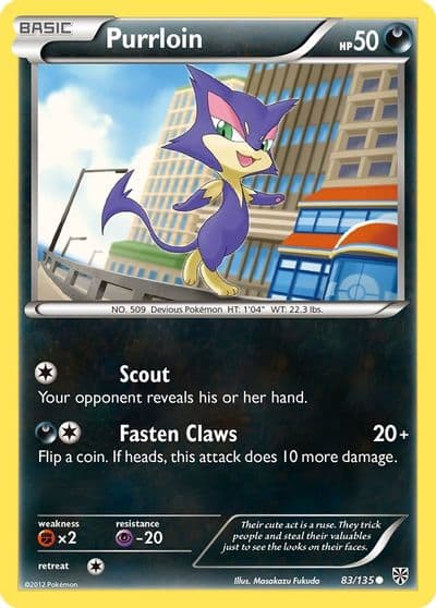 Purrloin (83) Plasma Storm Pokemon card