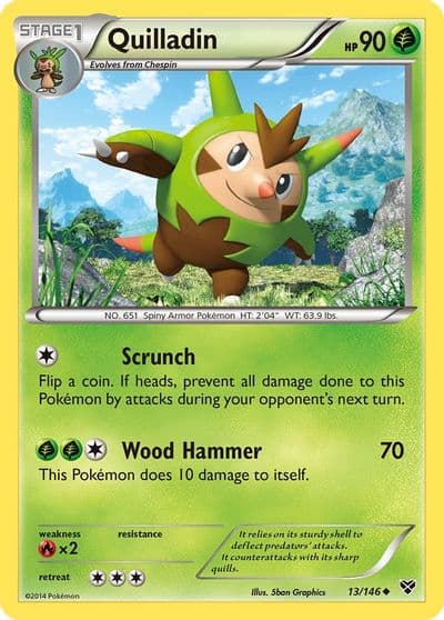 Quilladin XY Base Set Pokemon card