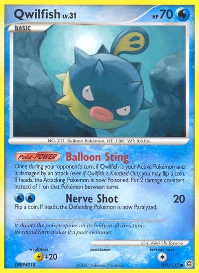 Qwilfish Secret Wonders Pokemon card