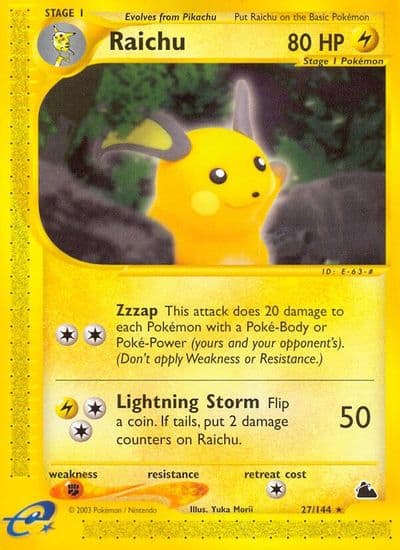 Raichu (27) Skyridge Pokemon card