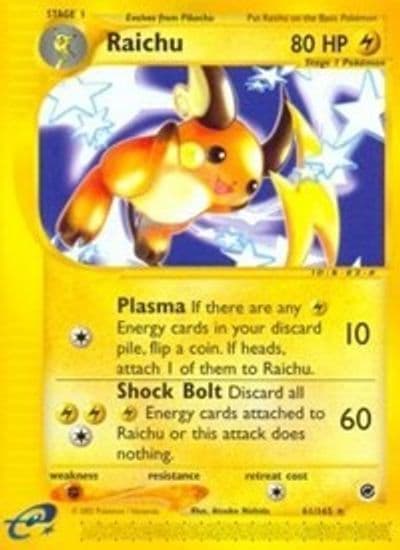 Raichu (61) Expedition Pokemon card