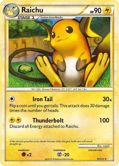 Raichu HeartGold SoulSilver Pokemon card