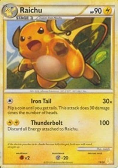 Raichu (#19 Non-Holo) HGSS Trainer Kit: Gyarados & Raichu Pokemon card