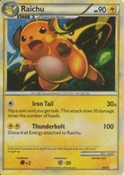 Raichu (#30 Holo) HGSS Trainer Kit: Gyarados & Raichu Pokemon card