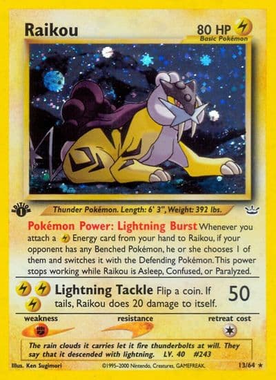Raikou (13) Neo Revelation Pokemon card