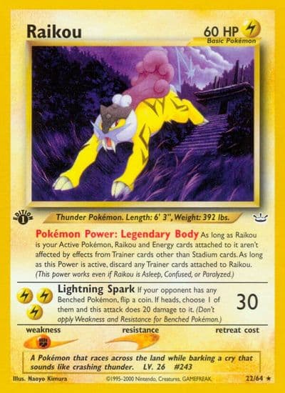 Raikou (22) Neo Revelation Pokemon card