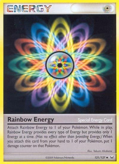 Rainbow Energy Platinum Pokemon card