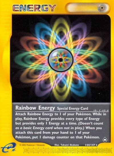 Rainbow Energy Aquapolis Pokemon card