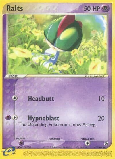 Ralts Ruby and Sapphire Pokemon card