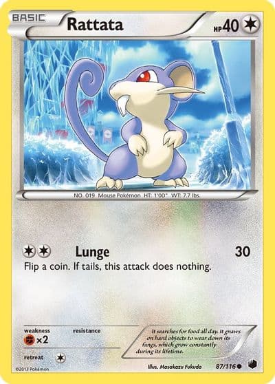 Rattata Plasma Freeze Pokemon card