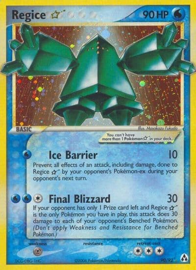 Regice Star Legend Maker Pokemon card