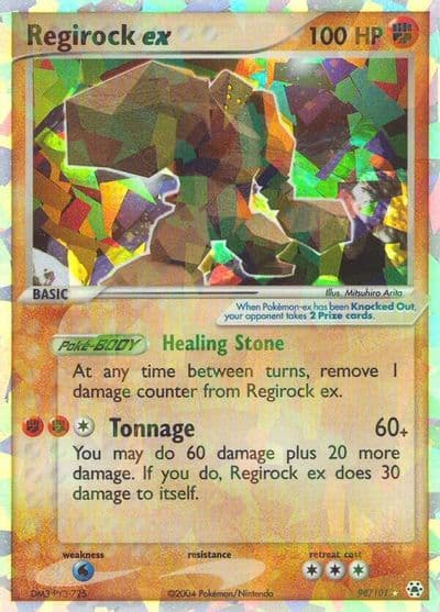 Regirock ex Hidden Legends Pokemon card