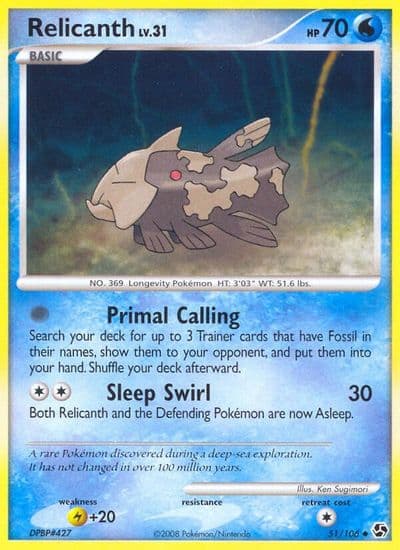 Relicanth Great Encounters Pokemon card
