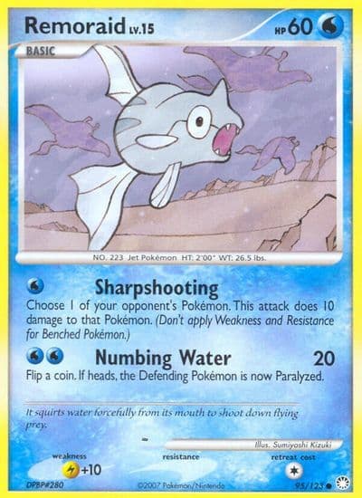 Remoraid Mysterious Treasures Pokemon card