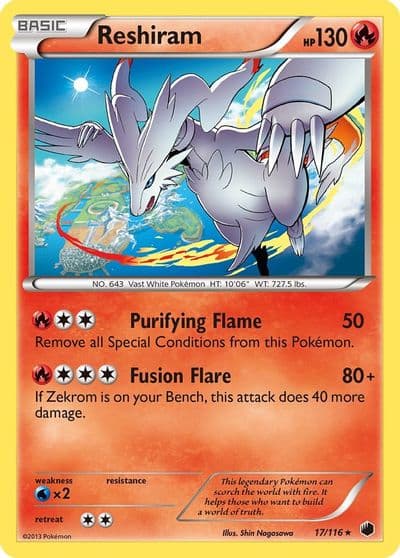 Reshiram Plasma Freeze Pokemon card