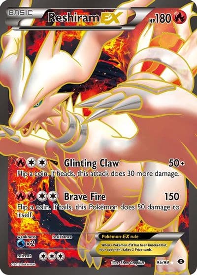 Reshiram EX (95 Full Art) Next Destinies Pokemon card
