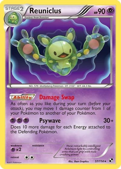 Reuniclus Black and White Pokemon card