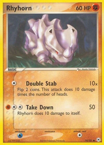 Rhyhorn Hidden Legends Pokemon card
