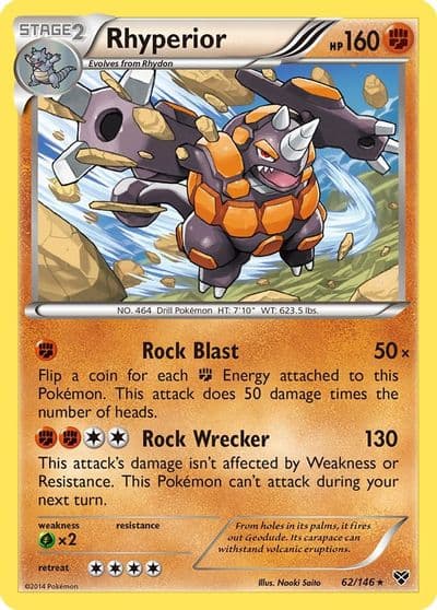 Rhyperior XY Base Set Pokemon card