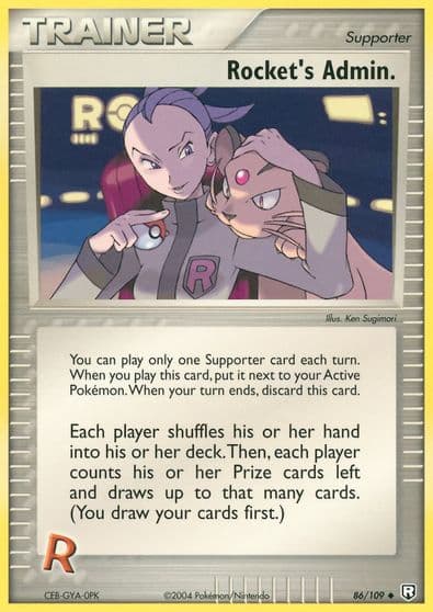 Rocket's Admin. Team Rocket Returns Pokemon card