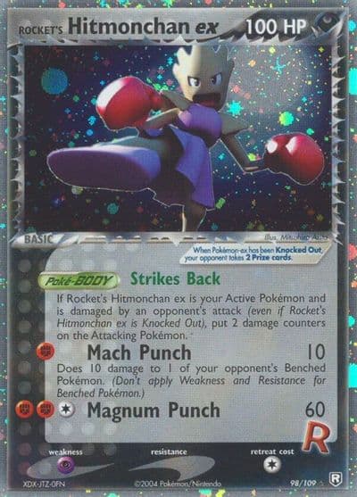 Rocket's Hitmonchan ex Team Rocket Returns Pokemon card
