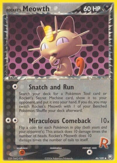 Rocket's Meowth Team Rocket Returns Pokemon card