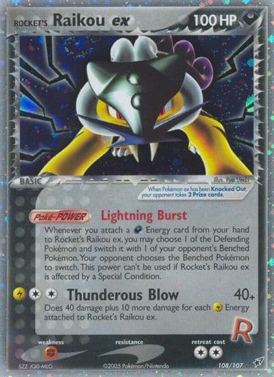 Rocket's Raikou ex Deoxys Pokemon card