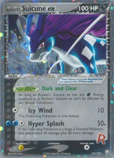 Rocket's Suicune ex Team Rocket Returns Pokemon card